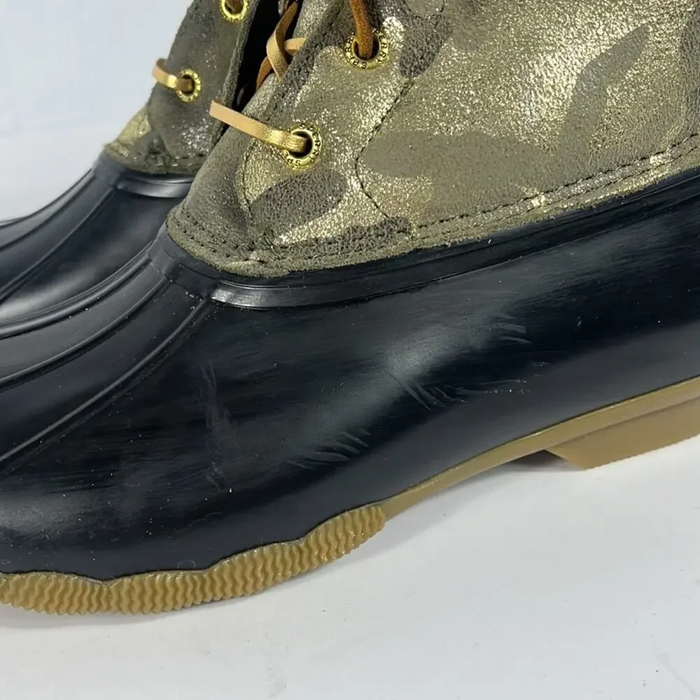 Sperry Top-Sider Saltwater WMNS‎ Duck Metallic Olive Camo Boot STS86694.